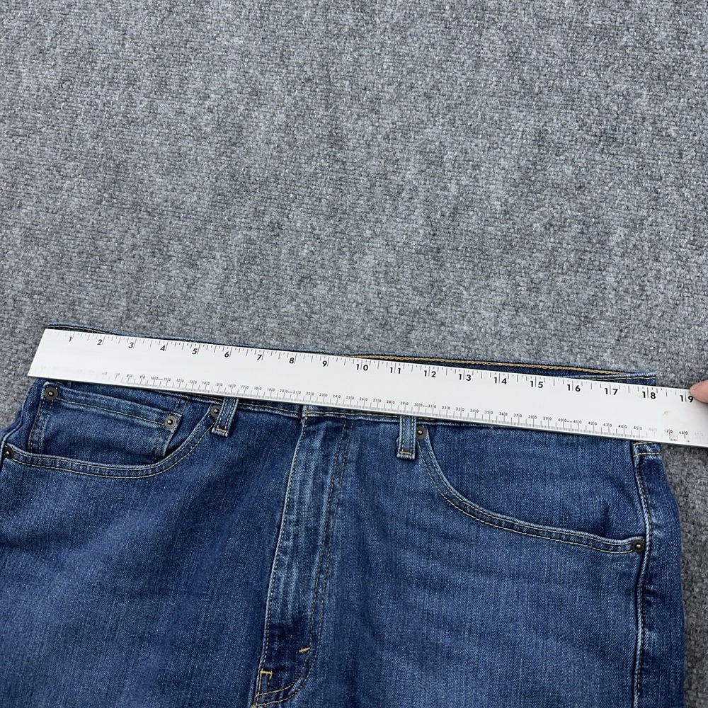 Levi's 505 Jeans Men's 36x30 Blue Straight Medium Wash Stretch Denim EUC - Picture 6 of 10